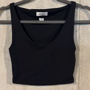 Babaton Black Scoop Crop Tank